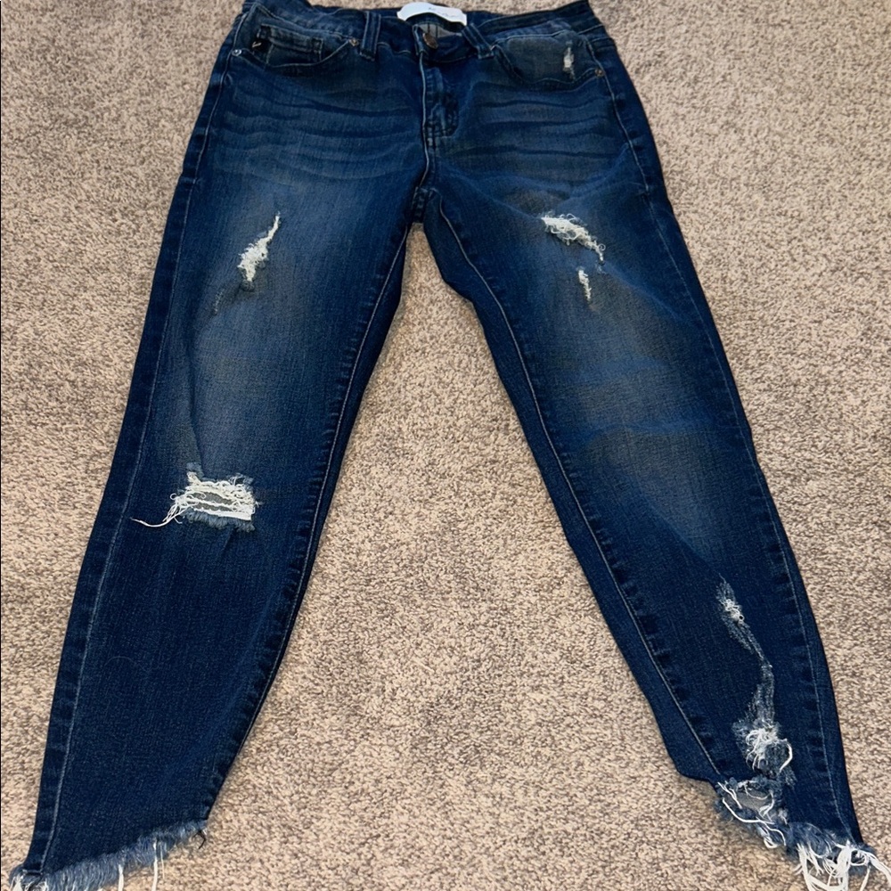 KanCan Distressed Dark Blue ankle skinny Jeans